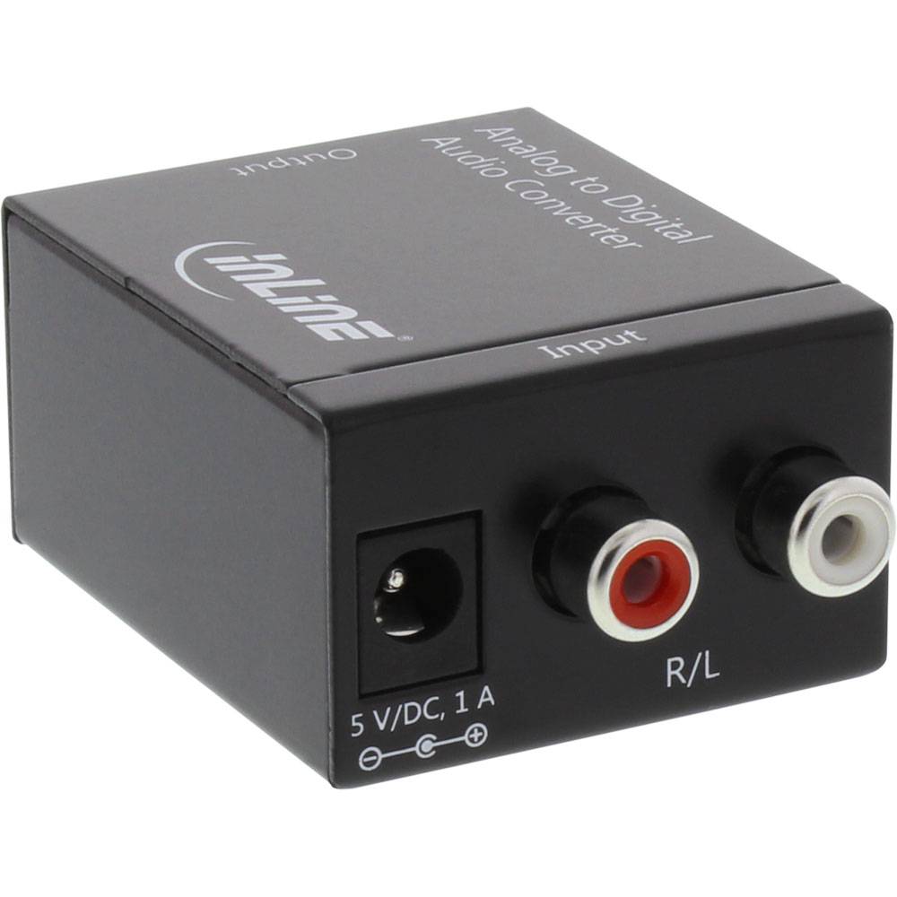 InLine® AudioKonverter Analog zu Digital, ADWandler, Eingang 2x Cinch Stereo, Ausgang Toslink
