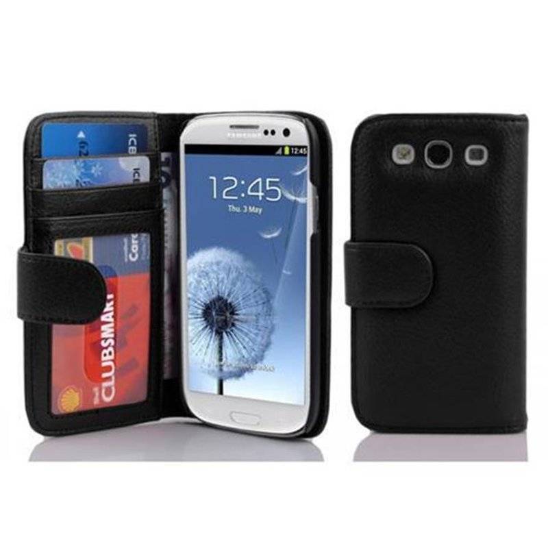 Cadorabo Handy Hulle Fur Samsung Galaxy S3 S3 Neo Hulle In Oxid Schwarz Schutzhulle Tasche Case Cover Mit 3 Kartenfa Kaufen