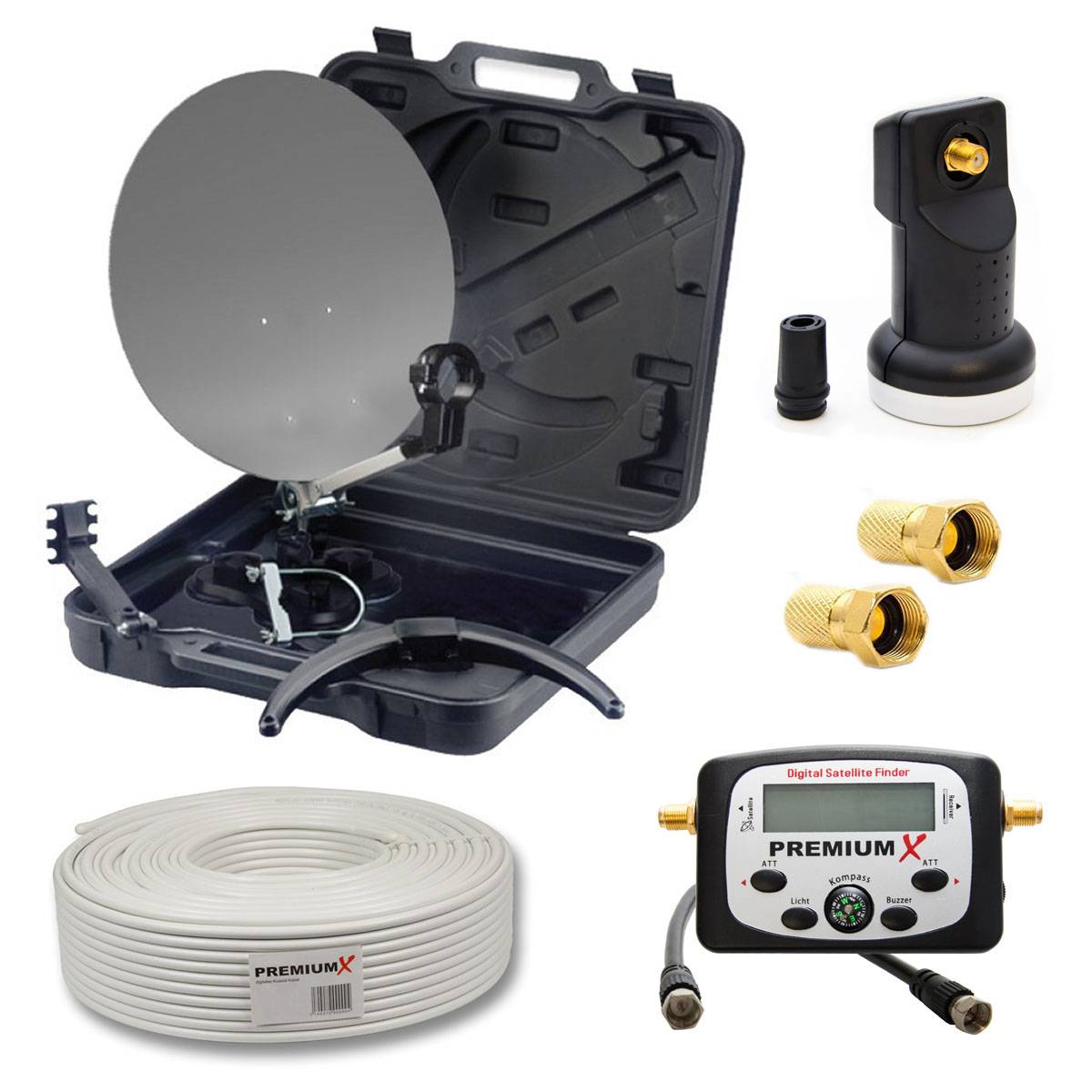 PremiumX HD Camping SAT Koffer Schüssel inkl. Digital ...