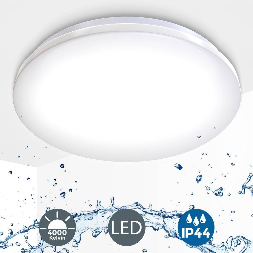 LED Deckenleuchte Bad rund Badezimmer-Lampe Flach IP44 Schlafzimmer Küche