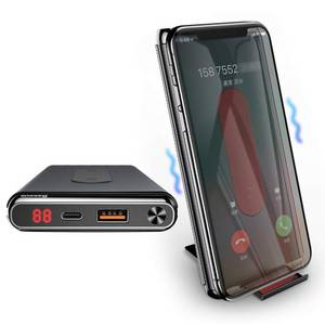 Wireless Qi Induktive Schnellladestation Powerbank 10000 mAh 5W USB Type-C PD + Quick Charge 3.0 QC 3.0 Ports Schwarz