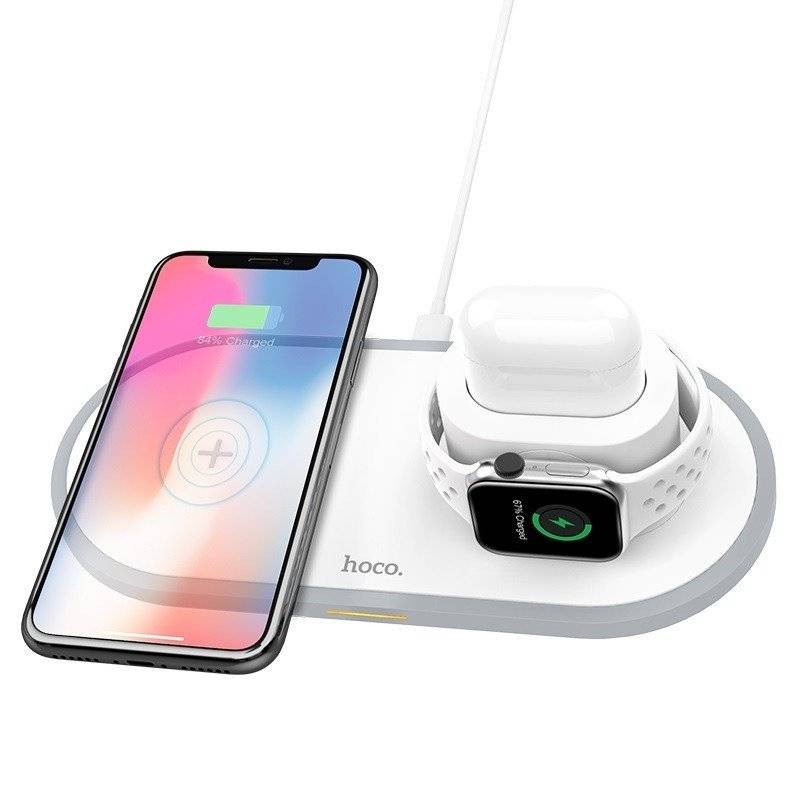 Hoco 3in1 Qi Wireless Charger Pad 10w Ladestation Ladegerat Weiss Fur Apple Watch Airpords Iphone Kaufen