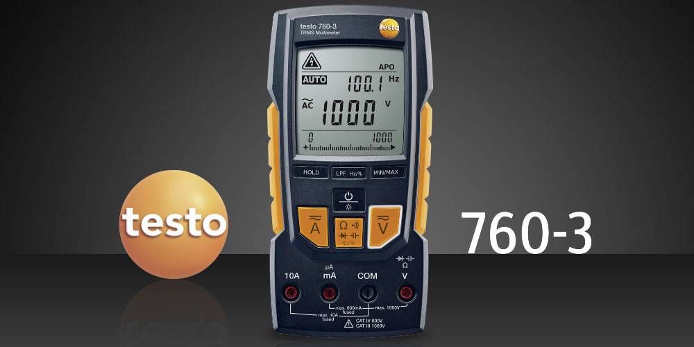 Testo 760-3: tlačítka ve službách multimetru