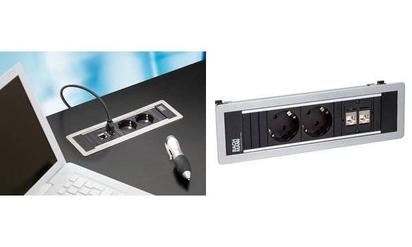 Tischsteckdosen und Tischanschlussfelder