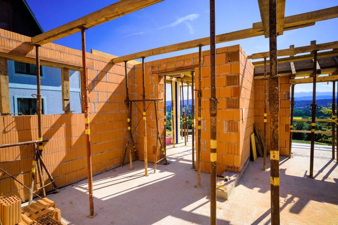 Baustelle im Rohbauzustand