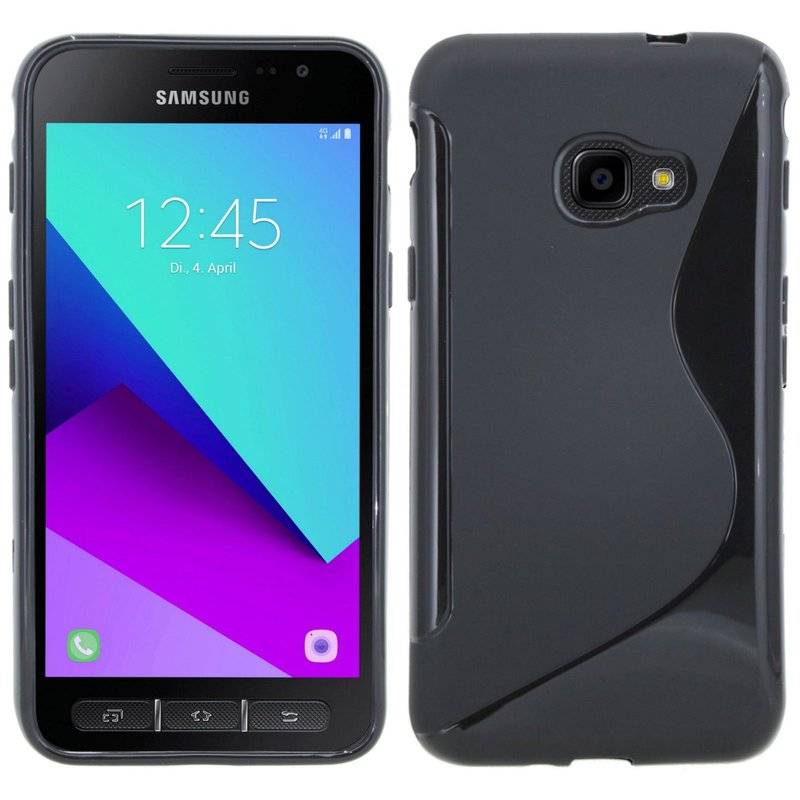 Samsung Galaxy X Cover 4 Handy Silikon Schutzhülle Cover Case Schwarz