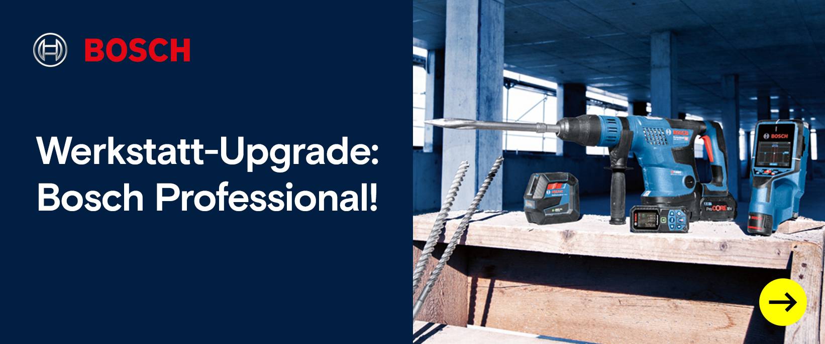 Werkstatt-Upgrade: Bosch Professional Werkzeuge im Einsatz.