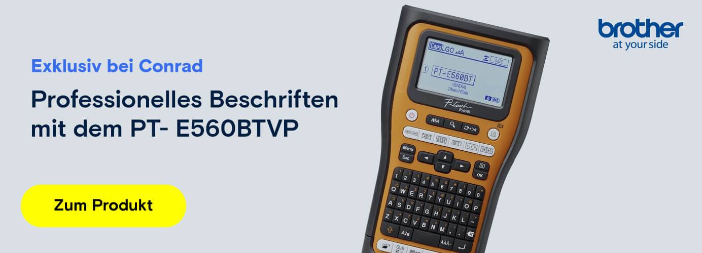 Das Brother P-Touch PT-E560BTVP Beschriftungsgerät für professionelle Anwendungen.