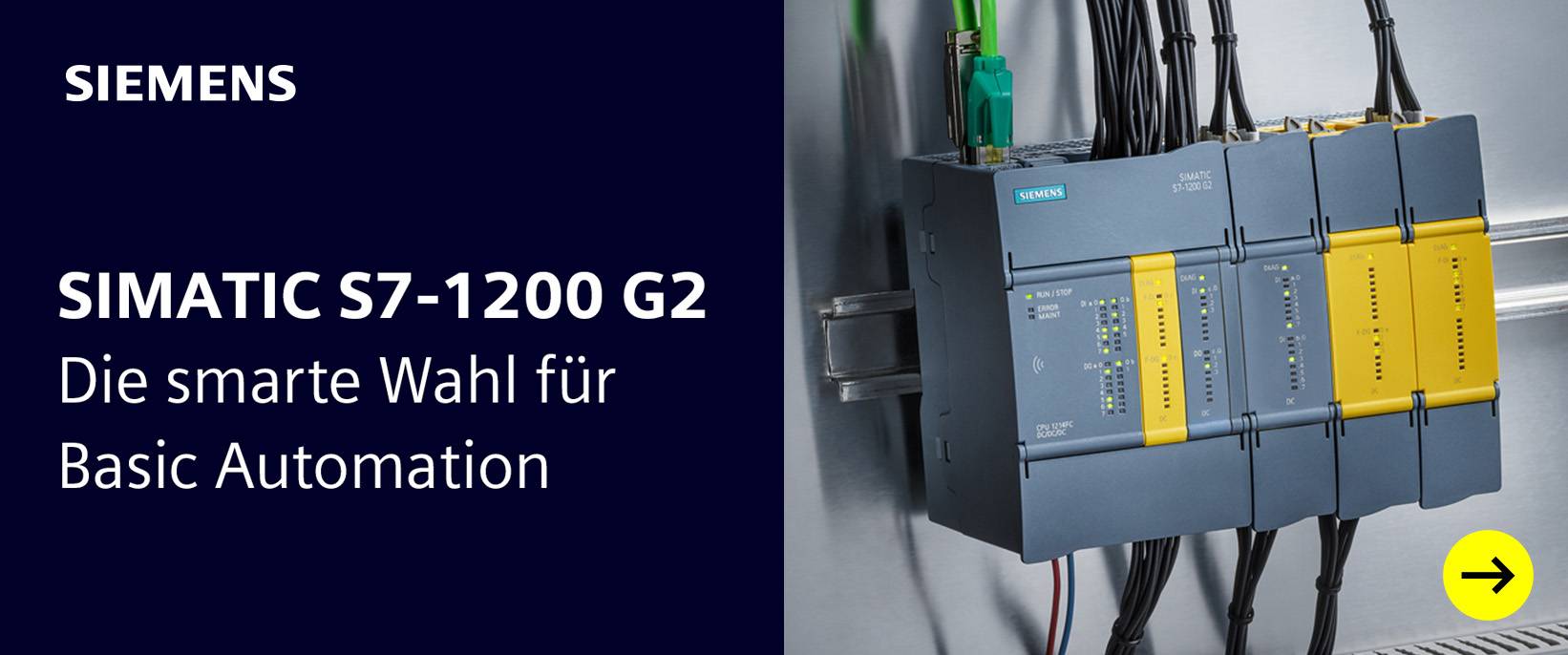 Siemens: Eine speicherprogrammierbare Steuerung mit Kabeln.