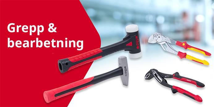 Wiha mät- och testinstrument, tumstockar, mätinstrument och digitala mätinstrument.Wiha kabelbearbetningsverktyg, tänger och andra verktyg.Wiha verktyg för grepp och bearbetning, hammare, tänger, skruvmejslar.