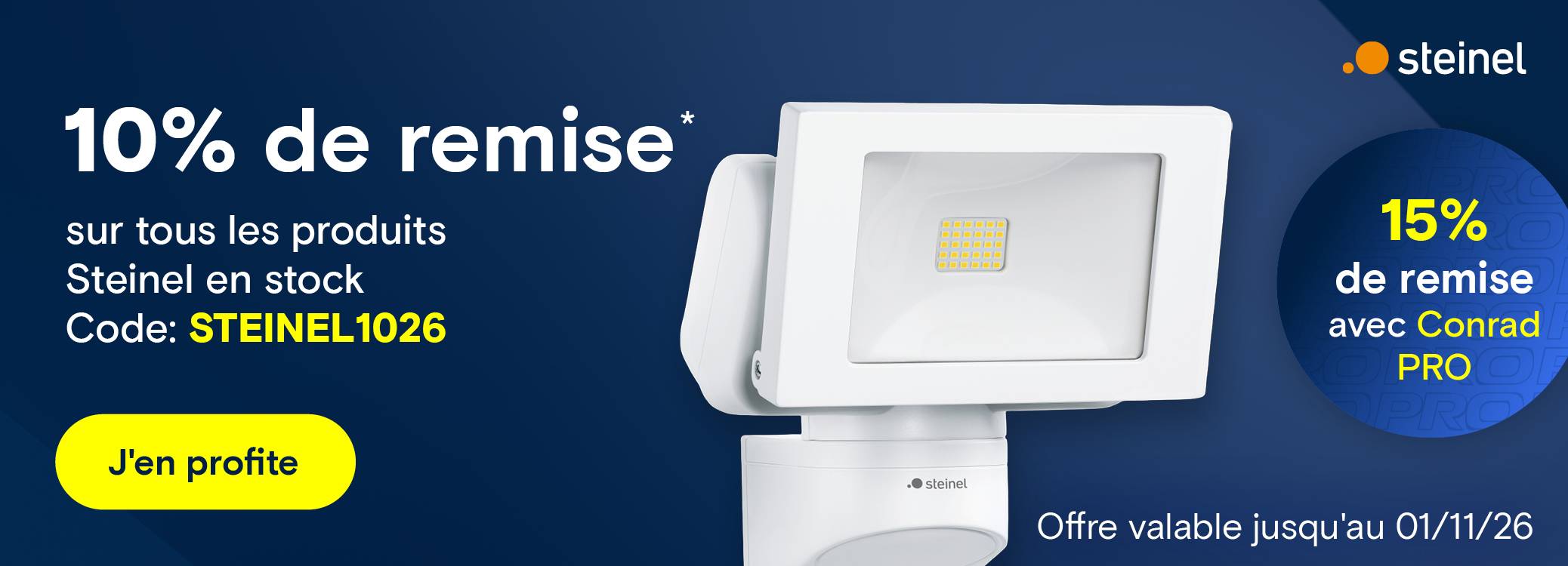 10 % de remise sur un ou plusieurs produits Steinel en stock.