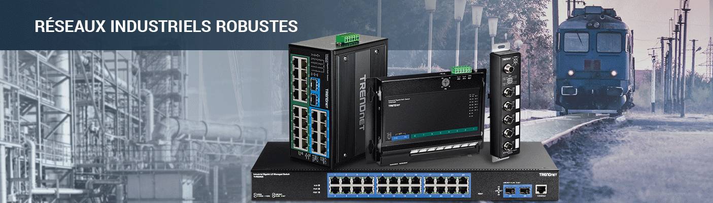 3 images alternatives avec des commutateurs de réseau de Trendnet