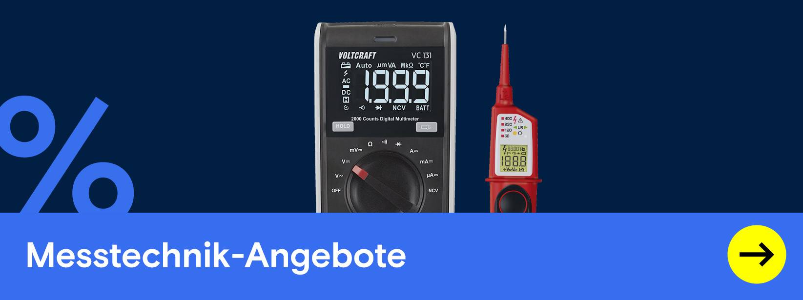 Messtechnik-Angebote: Multimeter und Spannungsprüfer.