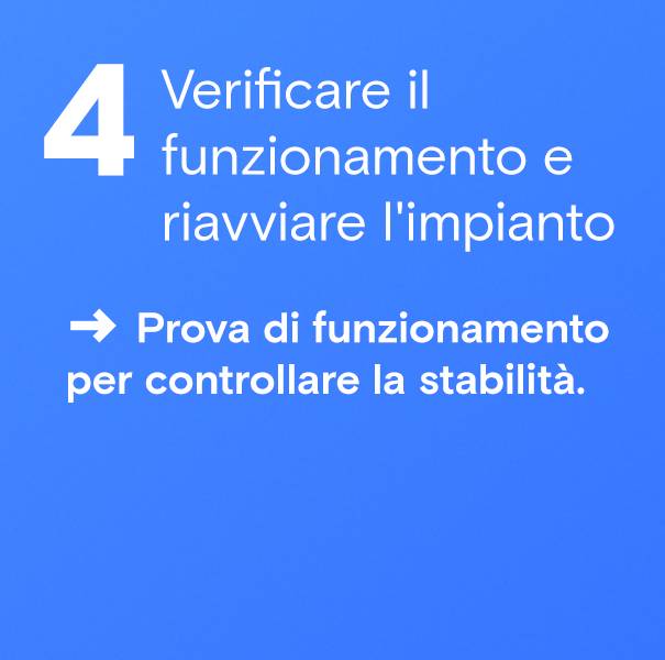Verificare il funzionamento e riavviare l'impianto