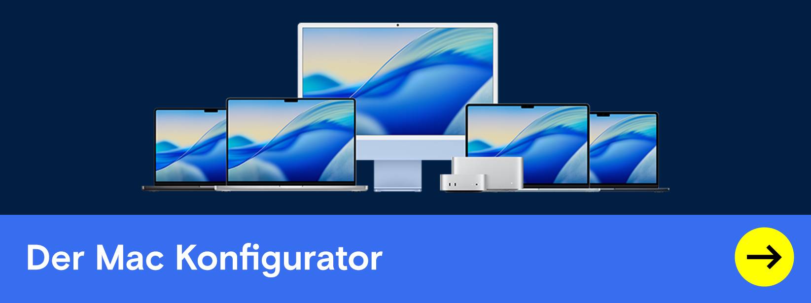Der Mac Konfigurator: Verschiedene Mac-Modelle zur Auswahl.