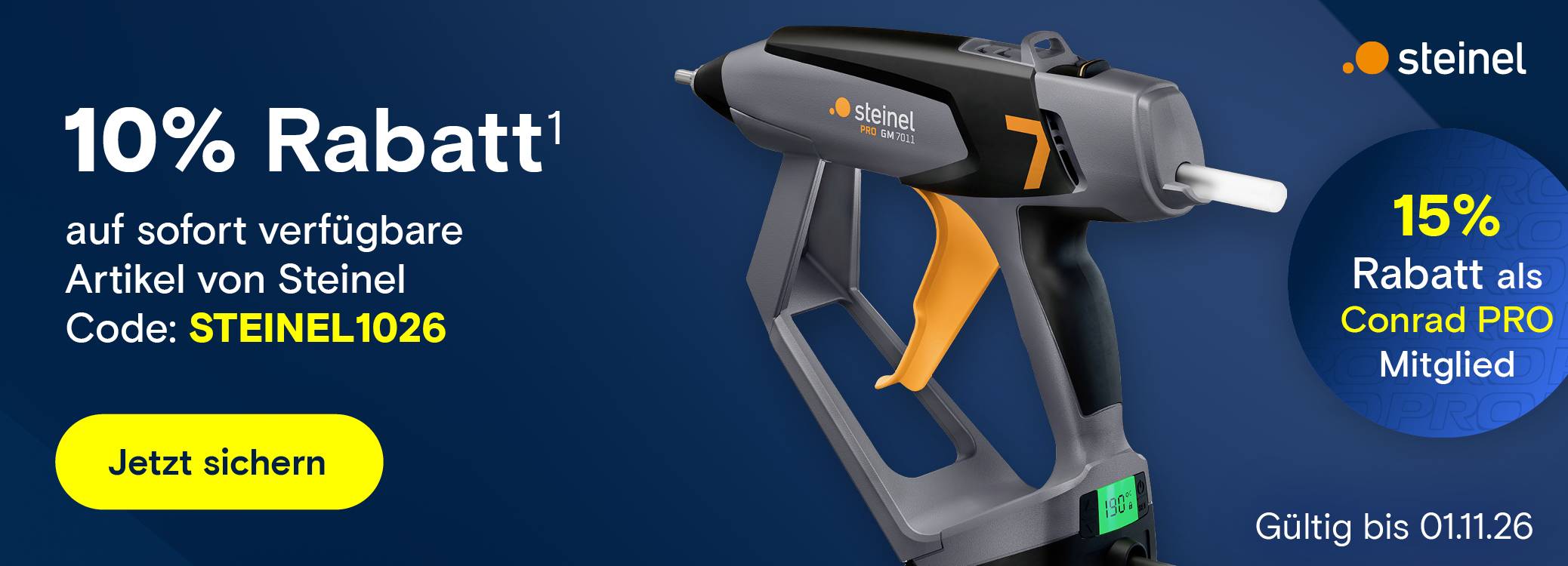 10% Rabatt auf sofort verfügbare Produkte von Steinel