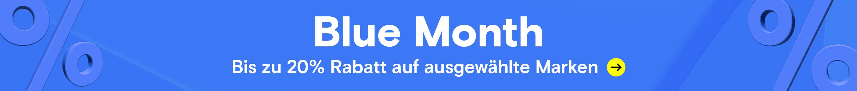 Blue Month - Bis zu 20% Rabatt auf ausgewählte Marken