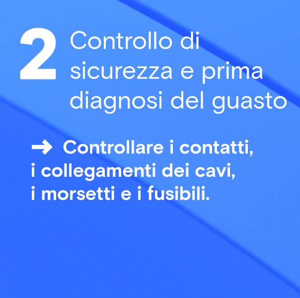 Controllo di sicurezza e prima diagnosi del guasto 
