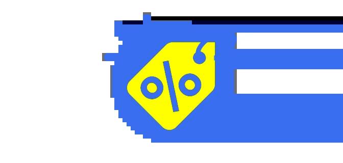 Gelbes Prozentzeichen-Icon für Rabatte und Sonderaktionen.