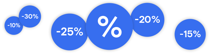 Prozentzeichen-Bubbles