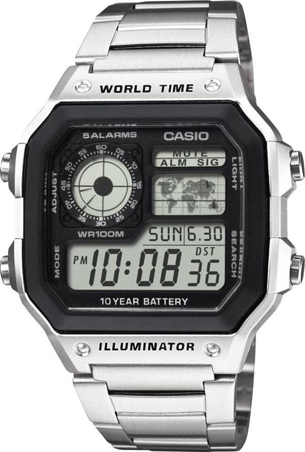 Casio Quartz náramkové hodinky AE-1200WHD-1AVEF (š x v x h) 42.1 x 45 x 12.5 mm  Materiál pouzdra=Rezinát  materiál řemínku=nerezová ocel