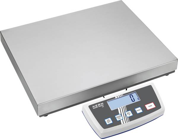 Kern DE150K20DL plošinová váha DE 150K20DL  Max. váživost 150 kg Rozlišení 20 g, 50 g přes napájecí zdroj do zásuvky stříbrná