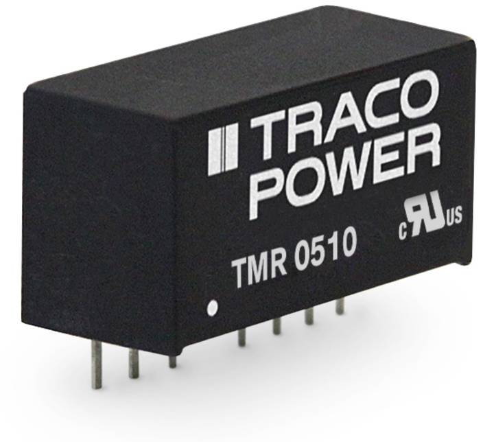 Obdélníkový elektronický komponent s nápisem 'TRACO POWER', model 'TMR 0510', s několika připojovacími kolíky na spodní straně.