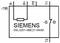 Elektrické schéma znázorňující komponentu Siemens označenou '6SL3201-0BE21-0AA0', zobrazující připojení B+, B-, PE, -S, T1, T2 a rezistor.