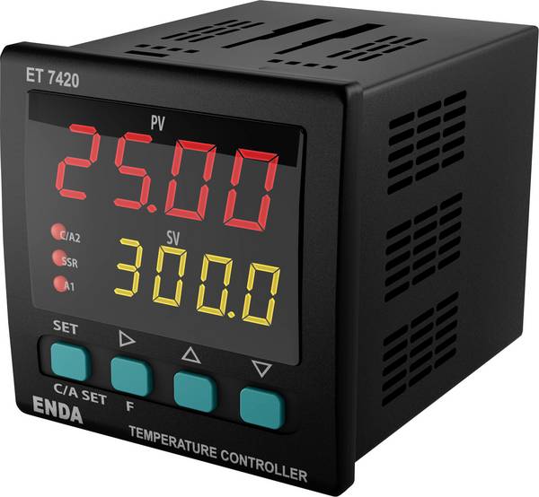 Enda ET7420-230 PID termostat Pt100, J , K, T , S , R relé 2 A, SSR (d x š x v) 101 x 72 x 72 mm