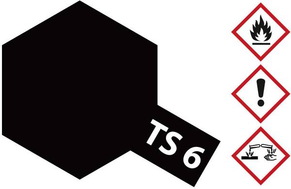 Tamiya akrylová barva matná černá TS-6 nádoba se sprejem 100 ml