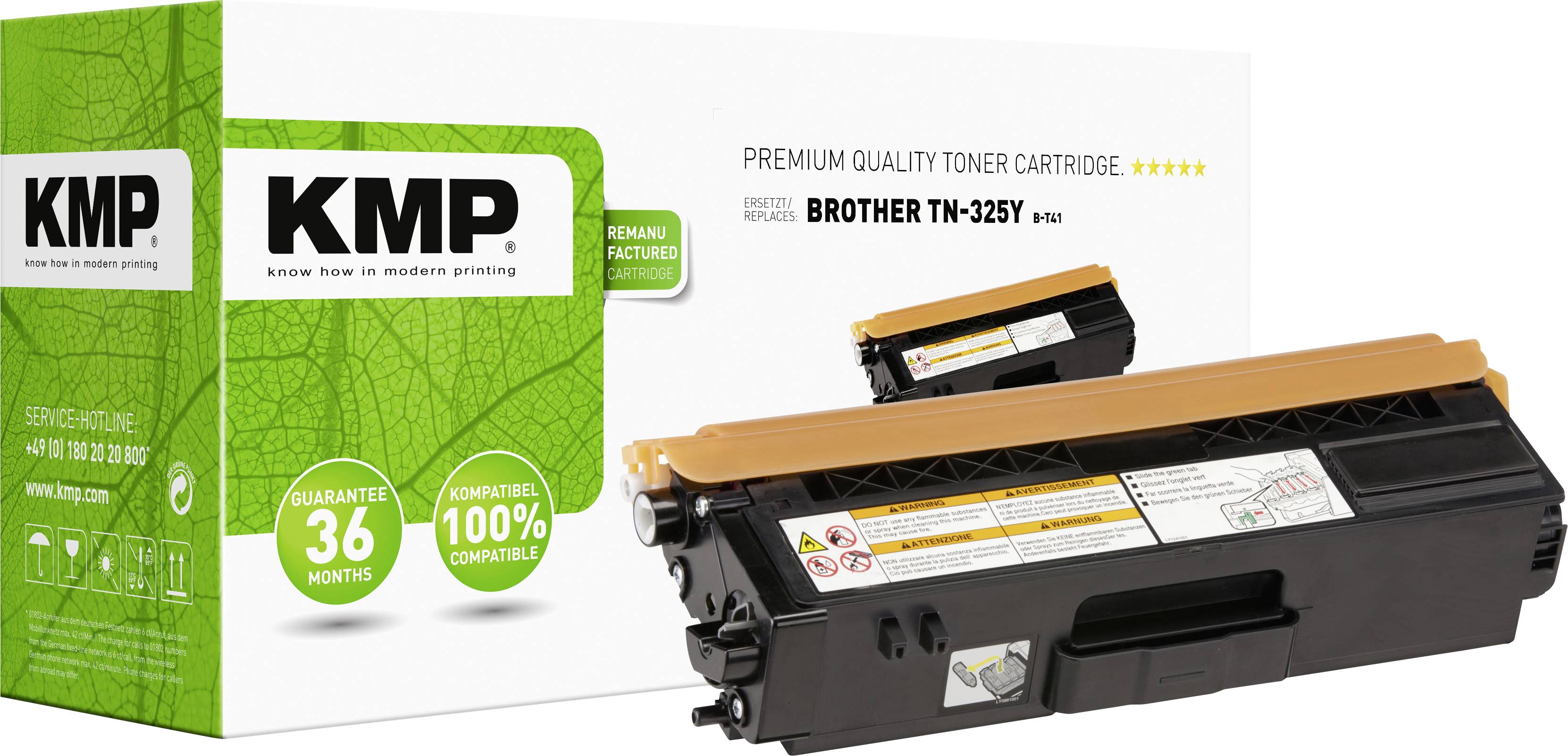KMP náplň do tiskárny náhradní Brother TN-325Y, TN325Y kompatibilní žlutá 3500 Seiten B-T41
