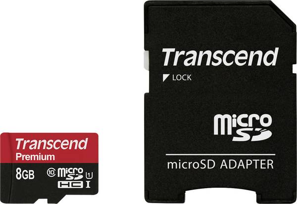 Transcend Premium paměťová karta microSDHC 8 GB Class 10, UHS-I vč. SD adaptéru