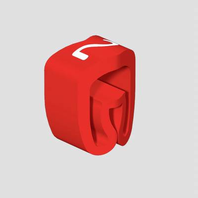 Červené 3D logo HTC na šedém pozadí.