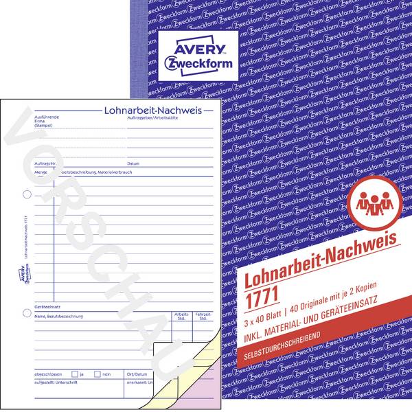 Avery-Zweckform formulář pro výpočet mzdy 1771 DIN A5