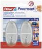tesa POWERSTRIPS® Lepicí háček Large Oval chrom Množství: 2 ks