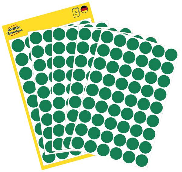 Avery-Zweckform 3143 popisovače etiket Ø 12 mm zelená 270 ks trvalé papír