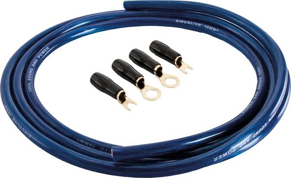 Sinuslive sada napájecích kabelů k HiFi zesilovači do auta  16 mm²   pozlacený