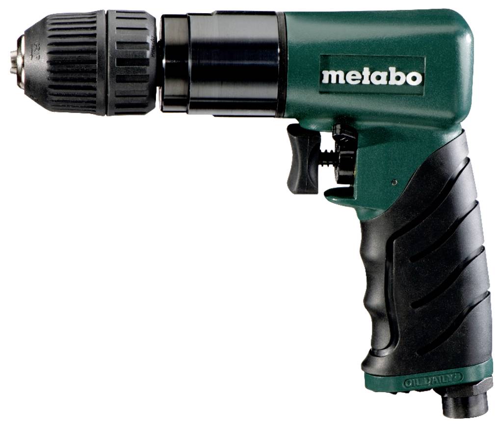 Zeleno-černá bezšňůrová aku vrtačka Metabo s ergonomickou rukojetí, vhodná pro použití v domácnosti i v profesionálním prostředí.