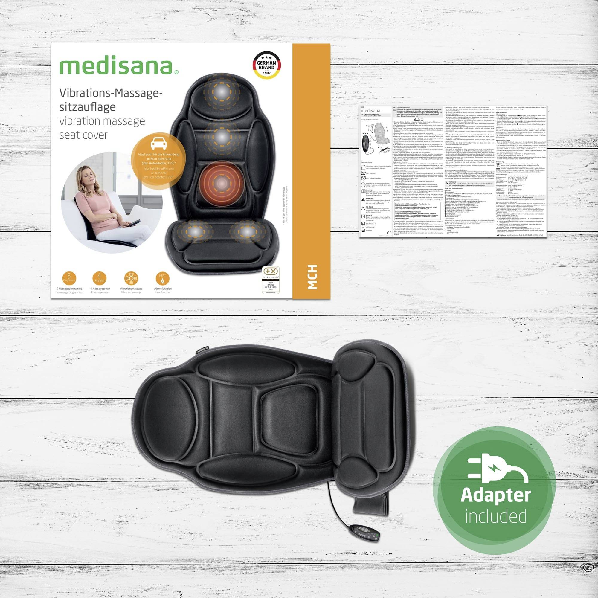 Medisana MCH masážní potah sedačky 9.6 W černá-10