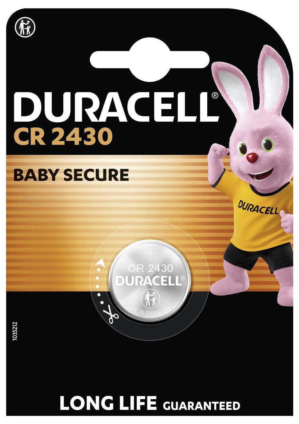 Lithiová baterie Duracell 2430, 3V. Balení klade důraz na bezpečnost dětí. Navržena pro dlouhou výdrž a spolehlivost.