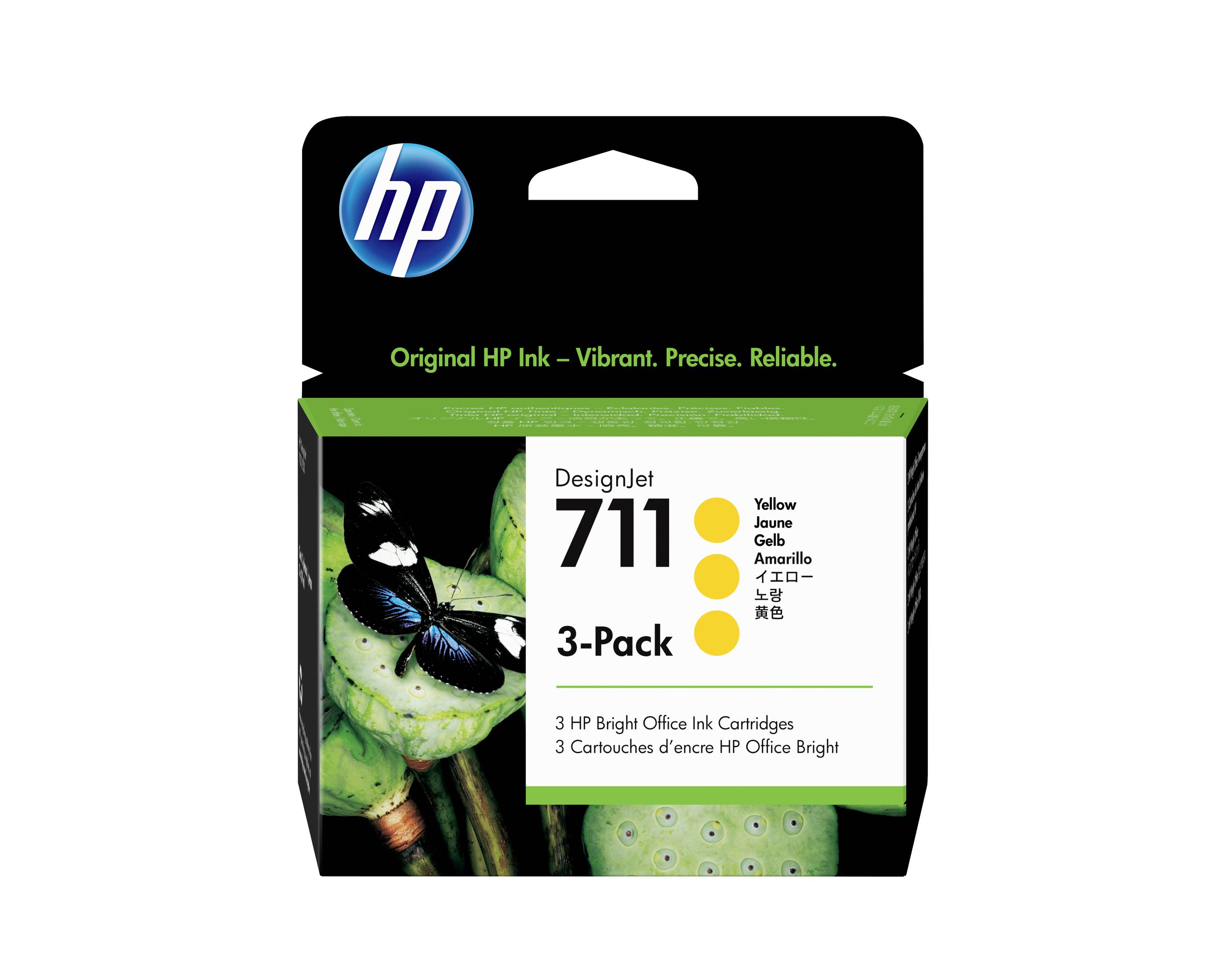 HP Ink 711 originál balení po 3 ks žlutá CZ136A