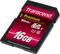 16GB paměťová karta značky Transcend, prémiová edice, s rychlostí čtení 90 MB/s, vhodná pro aplikace U1 a Class 10.