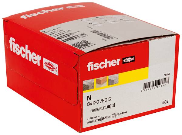 Fischer 50359 N 8 x 120/80 S hřebíková hmoždinka 120 mm 8 mm 50 ks