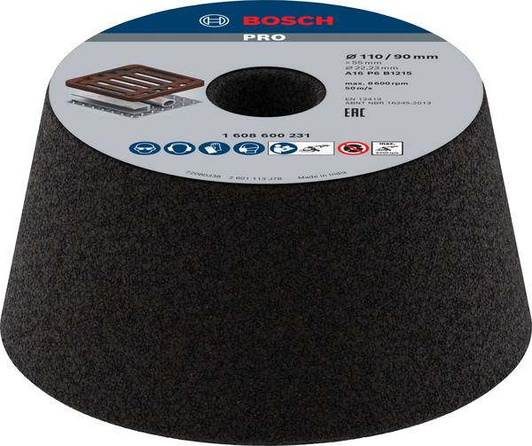 Bosch 1608600231 Brusný hrnec, kónický - kov/litina - 90 mm, 110 mm, 55 mm, 16 1608600231   1 ks