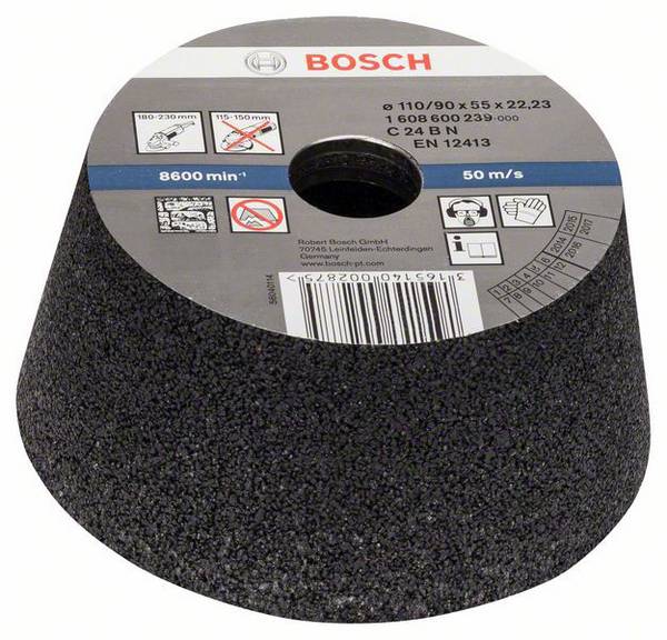 Bosch 1608600239 Brusný hrnec, kónický-kámen/beton 90 mm, 110 mm, 55 mm, 24 Bosch Power Tools   1 ks