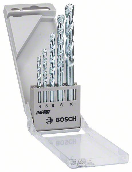 Bosch Accessories 1609200228 tvrdý kov sada spirálového vrtáku na kámen 5dílná 4 mm, 5 mm, 6 mm, 8 mm, 10 mm válcová stopka 1 sada