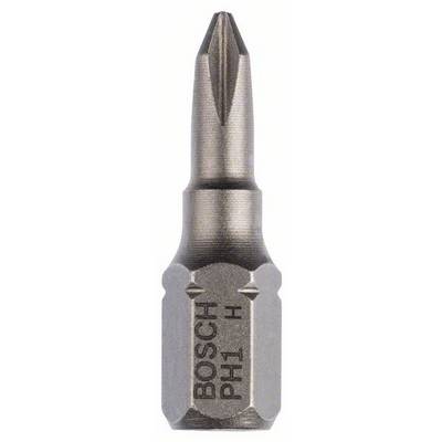 Šroubovací bit s křížovou špičkou, na kovovém pouzdře je gravírováno 'BOSCH PH1', vhodný pro přesné šroubování.