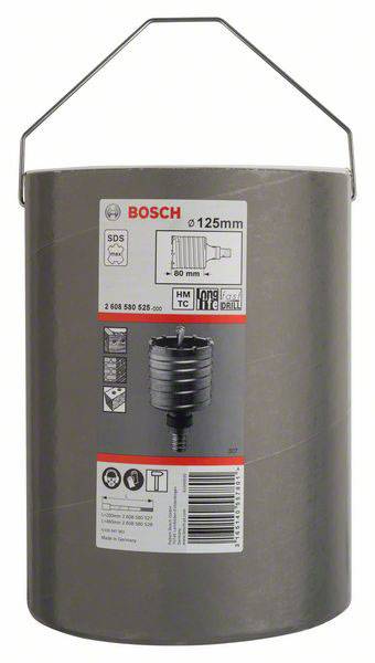 Bosch HM děrovací pila, průměr 125 mm, robustní kovová konstrukce, vhodná pro vrtací práce v betonu a zdivu.