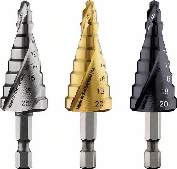 Bosch Accessories 2608587433 2608587433 HSS stupňovitý vrták Celková délka 70.5 mm TiN 1/4" (6,3 mm) 1 ks