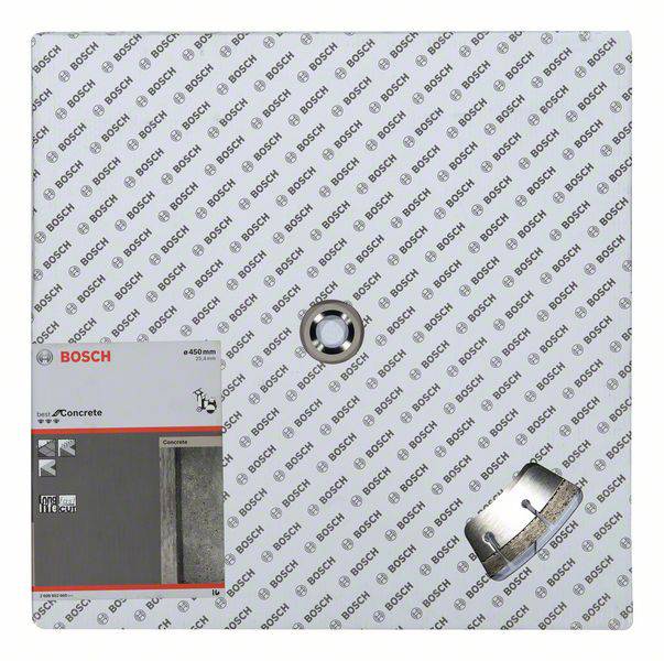 Diamantový řezací kotouč Bosch v originálním balení. Design ukazuje geometrické vzory a logo Bosch.